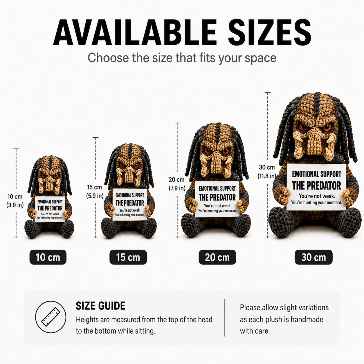 Emotional Support – The Predator 👾 - Handmade Crochet Doll