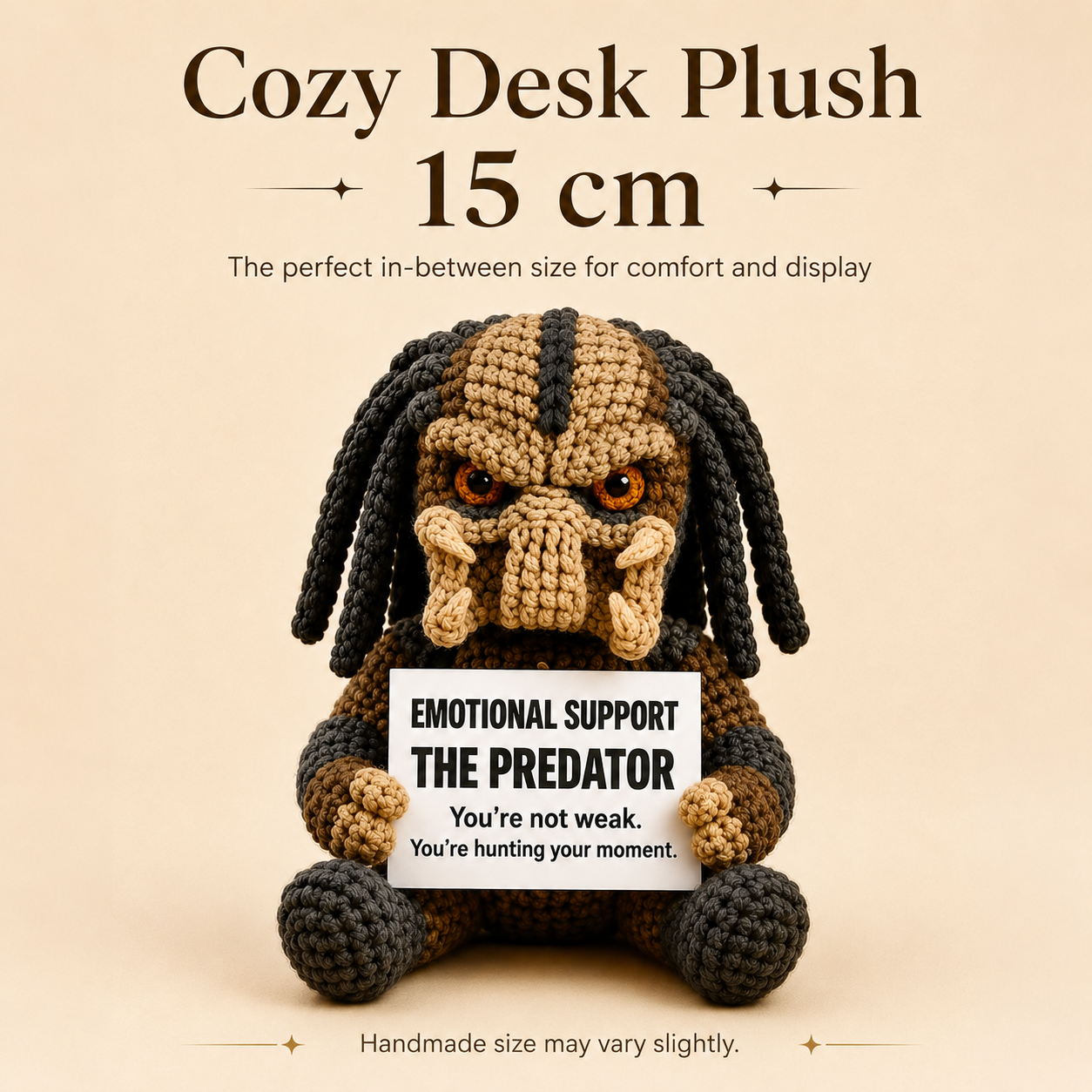 Emotional Support – The Predator 👾 - Handmade Crochet Doll