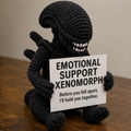 Emotional Support Xenomorph – Handmade Crochet Doll - Hold Me Together Xenomorph
