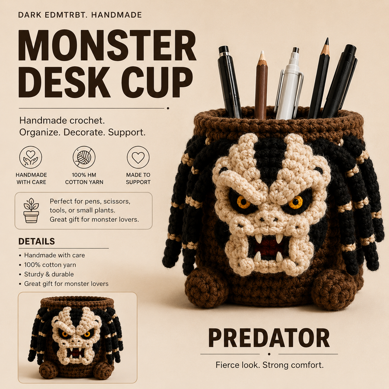 Predator Crochet Desk Organizer