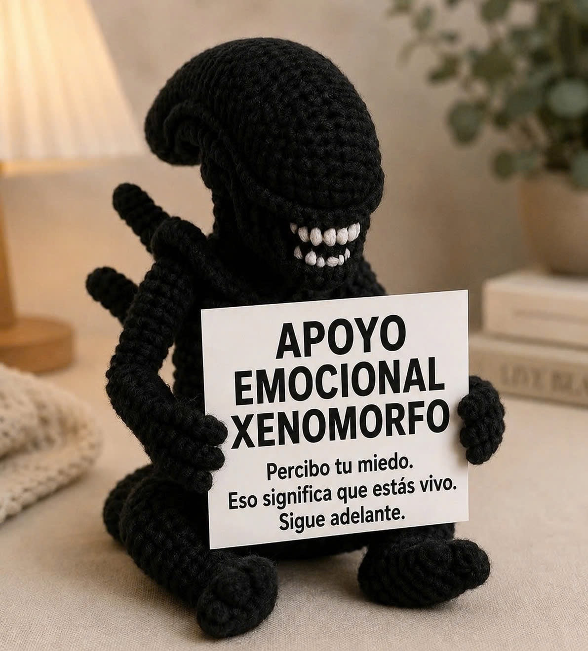 Xenomorfo de apoyo emocional – Muñeco de ganchillo hecho a mano