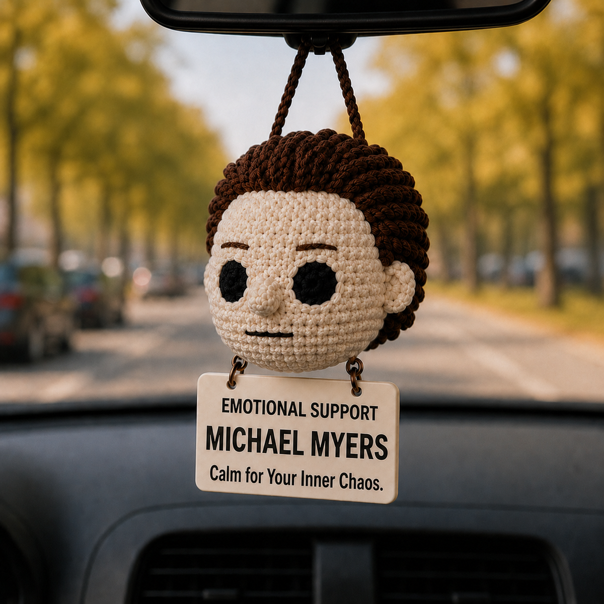 Emotional Support  Michael Myers Crochet Car Hanging