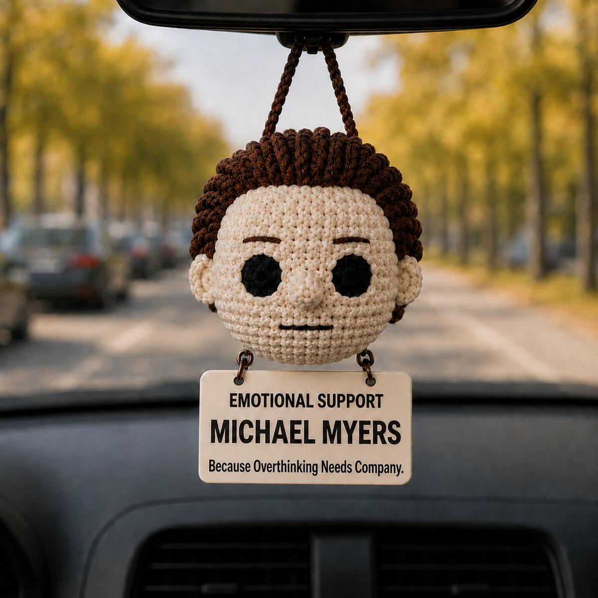 Emotional Support  Michael Myers Crochet Car Hanging