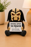 Emotional Support – The Predator 👾 - Handmade Crochet Doll - “You’re not weak. You’re recovering.”