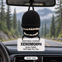 Emotional Support Xenomorph Crochet Car Hanging - Space Is Cold. You’re Not Alone.