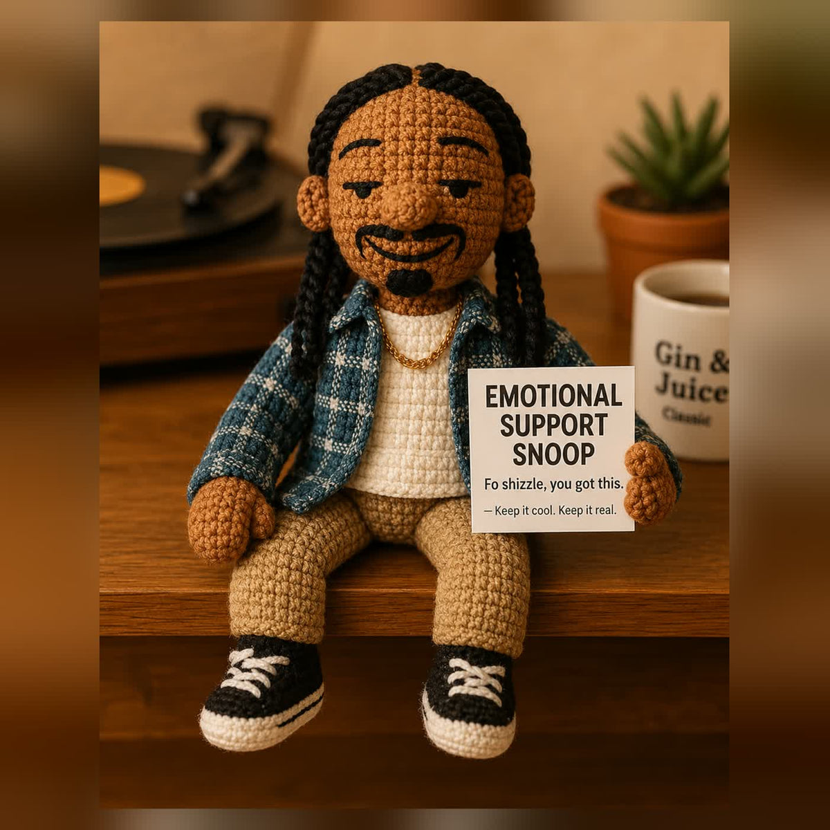 Emotional Support Snoop™ - Handmade Crochet Doll (6 inches)